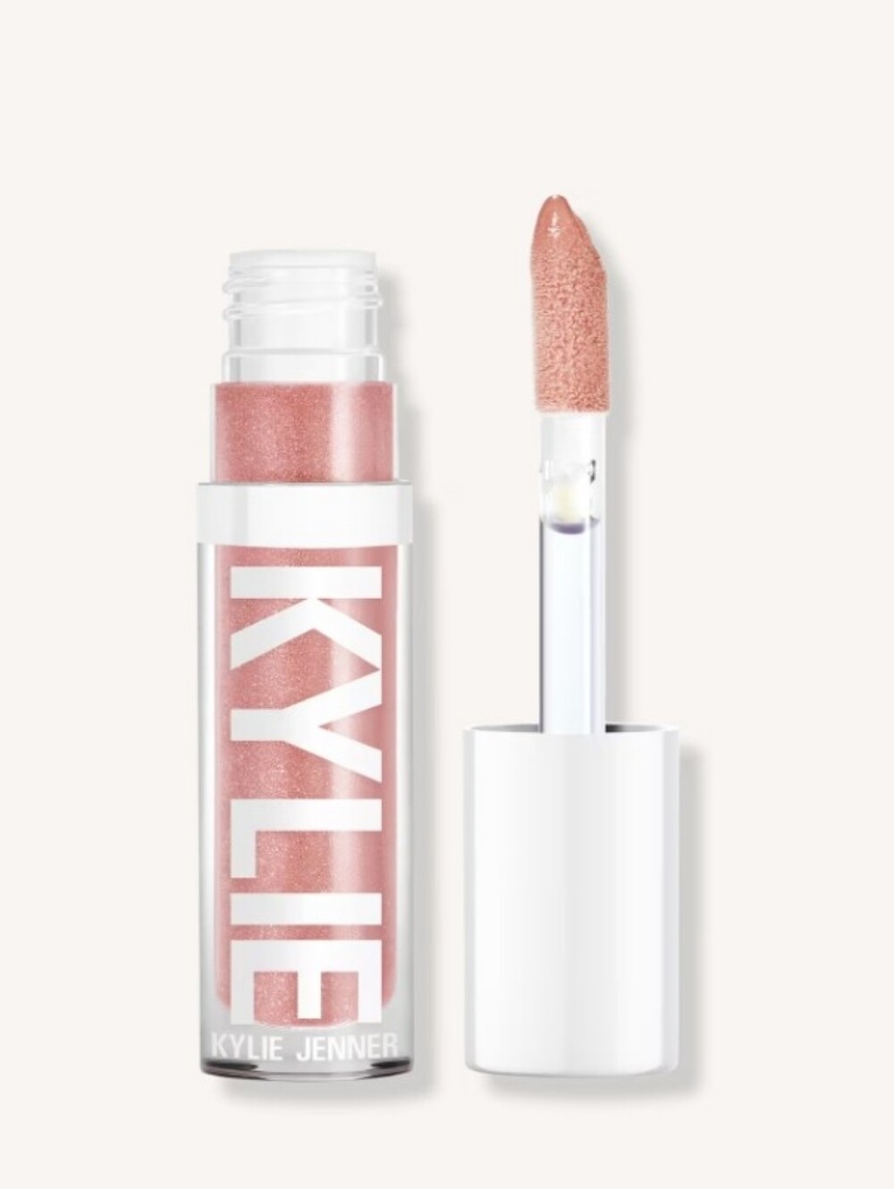 Kylie Cosmetics Plumping Gloss Color:617 Curve Him rose gold with golden shimmer